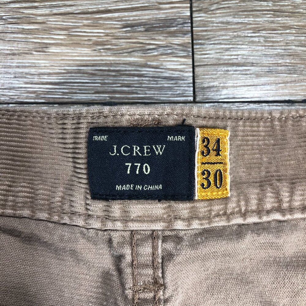 J Crew 770 Corduroy Pants Mens 34x30 Light Brown Straight Casual Actual 36x29 - Picture 7 of 8
